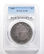 1885 Morgan Silver Dollar AU58 PCGS Beautiful Tone *6619
