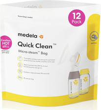 Quick Clean Microwave Sterilizer Bags for Bottles and Breast Pump Parts, Reusabl