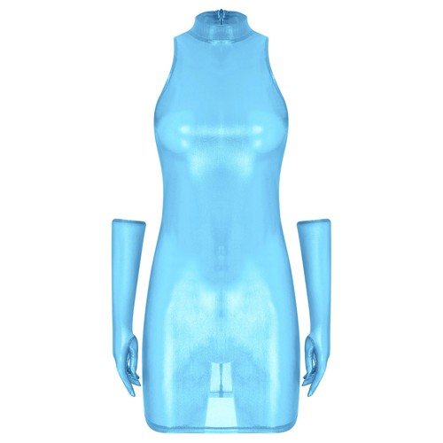 Womens Clubwear Halloween Bodycon Dress Sexy Outfit Gift Lingerie Glossy Bikini - Picture 40 of 114