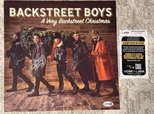 BACKSTREET BOYS SIGNED A VERY BACKSTREET CHRISTMAS 11x11 ALBUM PHOTO - JSA COA