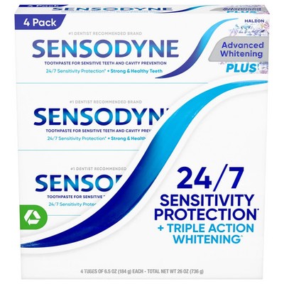 4 Pack Sensodyne Advanced Whitening Sensitive Toothpaste 6.5 oz Sealed NEW