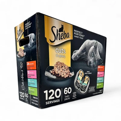 Sheba Cuts in Gravy Wet Cat Food - Perfect Portions Variety Pack - 120 Servings