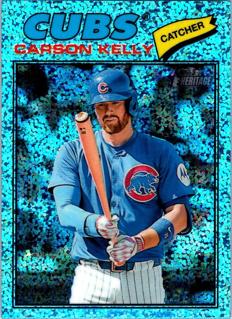 2026 Topps Heritage - Carson Kelly # 326 - Chrome Light Blue Sparkle Refractor
