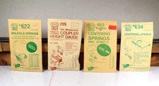 (4) VINTAGE PCKGS OF KADEE HO KNUCKLE COUPLERS ESSENTIALS: #s 205, 622, 623, 634
