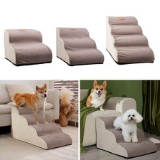 Dog Stairs Pet 2/3/4 Steps For Bed Sofa Cats Ladder Ramp With Removable Cover UK