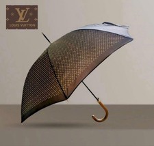 Louis Vuitton Monogram Parapluie Gibre Jump Umbrella Brown Vintage Authentic