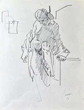 Harry Carmean life drawing of standing woman 1976