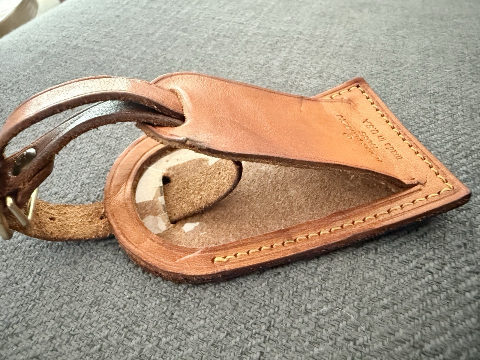Louis Vuitton Brown Leather Luggage Tag thumbnail 4