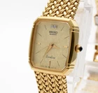 Vintage 1988 [ MINT ] SEIKO Exceline 7321-5910 2P Diamond Gold 18mm Ladies Watch