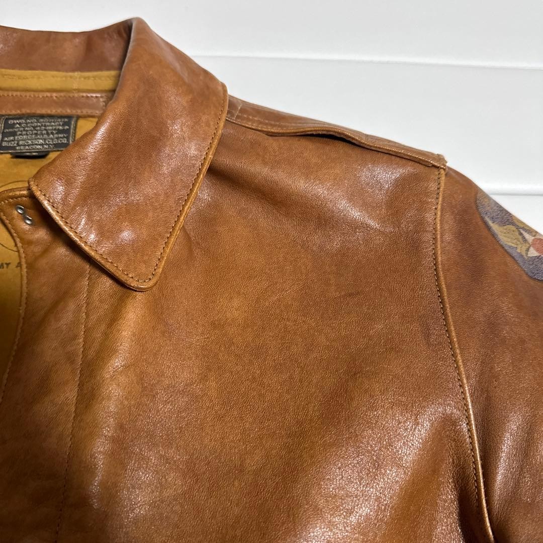 Buzz Rickson's A2 Flight Jacket Horsehide Brown S… - image 5