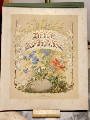 Deutsche Künstler Album 1867 LITHOGRAPHIE Allwine Schroedter Kunst Blumen Histor - Bild 1 von 2