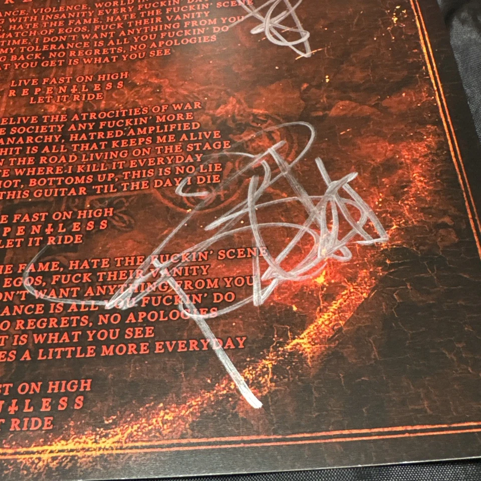 Slayer 2017 Tour VIP impresión autografiada impentente 12 pulgadas por 12 pulgadas ¡y más! Foto 4 de 4