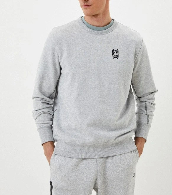 Puma Pivot Basketball Sweatshirt Men XL Grey French Terry Crewneck Jumper Sporty