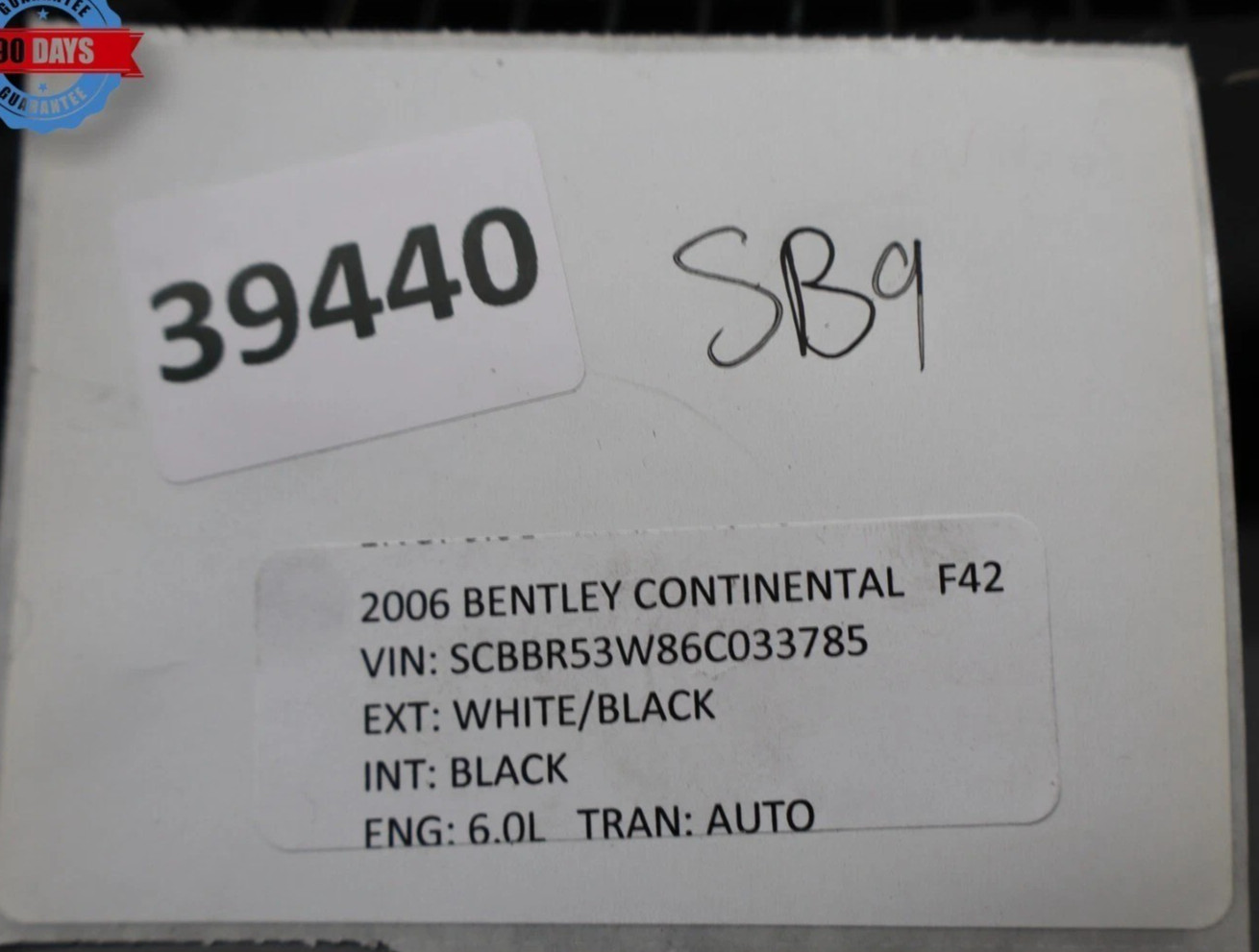 06-12 Bentley Continental Flying Spur Front Left Side Seat Back Panel Black Oem