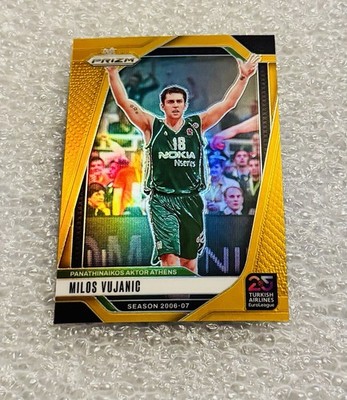 MILOS VUJANIC 2024-25 Panini Prizm Euroleague GOLD REFRACTOR #6/10 PAO