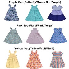 Member's Mark Girl's 3 Pack Soft Lightweight Stretch Knit Dresses