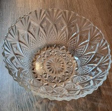 1 Clear Pressed Glass Berry Bowls  Pineapple Star Design France 9" Dia.  4" Hts.