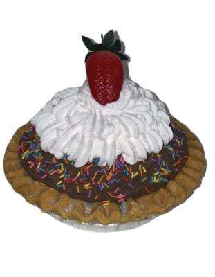 $30 Fake Food Chocolate Pie with Rainbow Sprinkles and Strawberry on top 6x6 