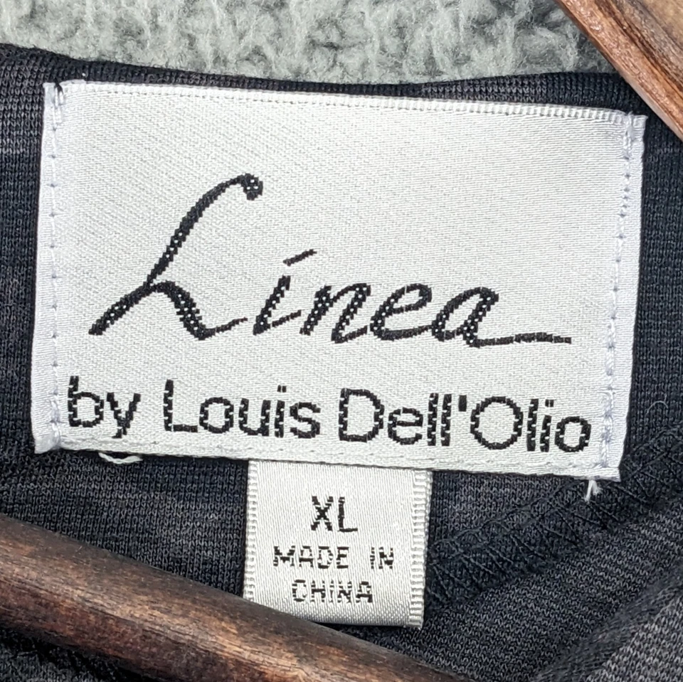 Linea by Louis Dell'Olio Animal Print Dress Women XL Black Inverted Pleat N45 Foto 2 de 4