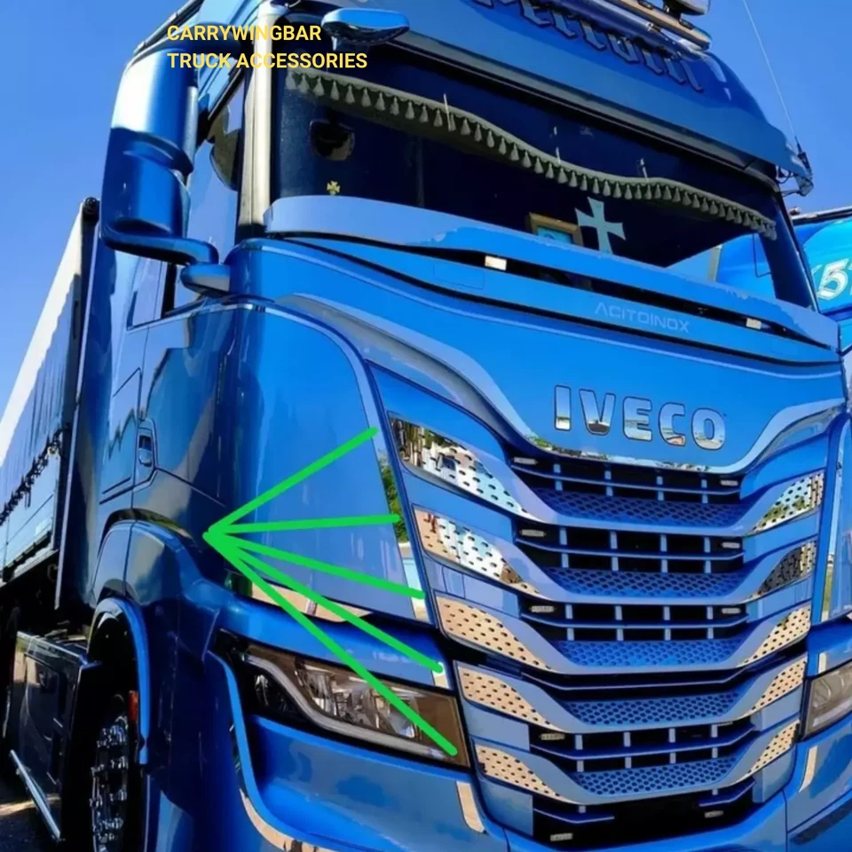 Parrilla delantera de camión para Iveco S-Way cromo acero inoxidable Foto 3 de 4