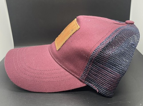 Nixon Team Trucker Mütze - Burgund Blau Braun Leder Patch - Neu - Bild 3 von 6