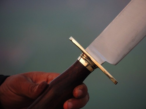 Spring Steel 5160 Réplica Cuchillo MUSSO Bowie Personalizado Hecho a Mano Caza Cuchillo Bowie - Imagen 6 de 8