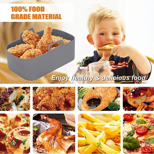 Silicone Pot Baking Basket Liner Steel Rack for Air Fryer Dual Zone Accessories~ - Picture 38 of 39