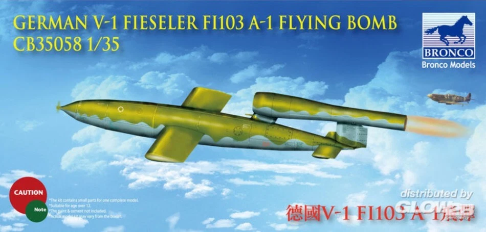 KIT MODELLINO AEREO STATICO BRONCO MODEL V-1 GERMAN FI103 A-1 FLYING BOMB 1:35 - Immagine 2 di 4