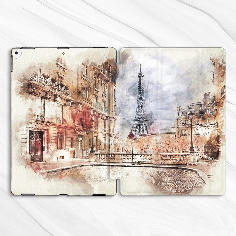 Vintage Paris Eiffel Tower Case For iPad 10.2 Air 3 4 5 Pro 9.7 11 12.9 Mini - Image 4 of 4