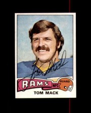 Tom Mack Hand Signed 1975 Topps Los Angeles Rams Autograph