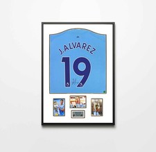 Authentically Signed Julian Alvarez - Manchester City Framed Shirt