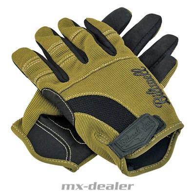 Biltwell Motorrad Handschuhe Moto Glove Olive Schwarz TAN Caferacer Touring Flat