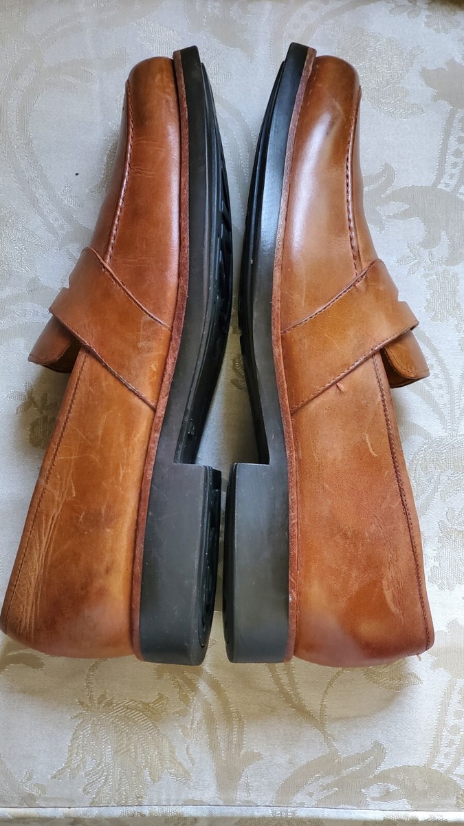 Vtg 90\'s Polo Ralph Lauren Y2K Penny Loafer Size 9.5 Brown Leather Lug Sole Mens Polo Country Ralph Lauren Rancourt Brown Made In USA  main image 4
