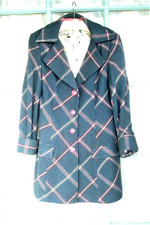 Ness Scotland Tweed Coat Fits 12 Uk (label 14) Misty Blue - Diamonds Mad Lining!