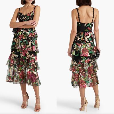 corey lynn calter calista embroidered basque-waist midi dress Floral Embroidered Gown main image 1