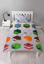 Image of Minecraft Polyester Duvet Cover and Pillow Case UK Single (US Twin)