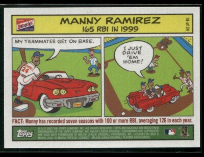 2003 Bazooka Comics #18 Manny Ramirez Cleveland Indians