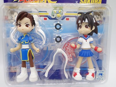 Figurine Bandai Street Fighter – Chun-Li & Sakura – Pinky Street, GSI Capcom (Boîte Neuve)