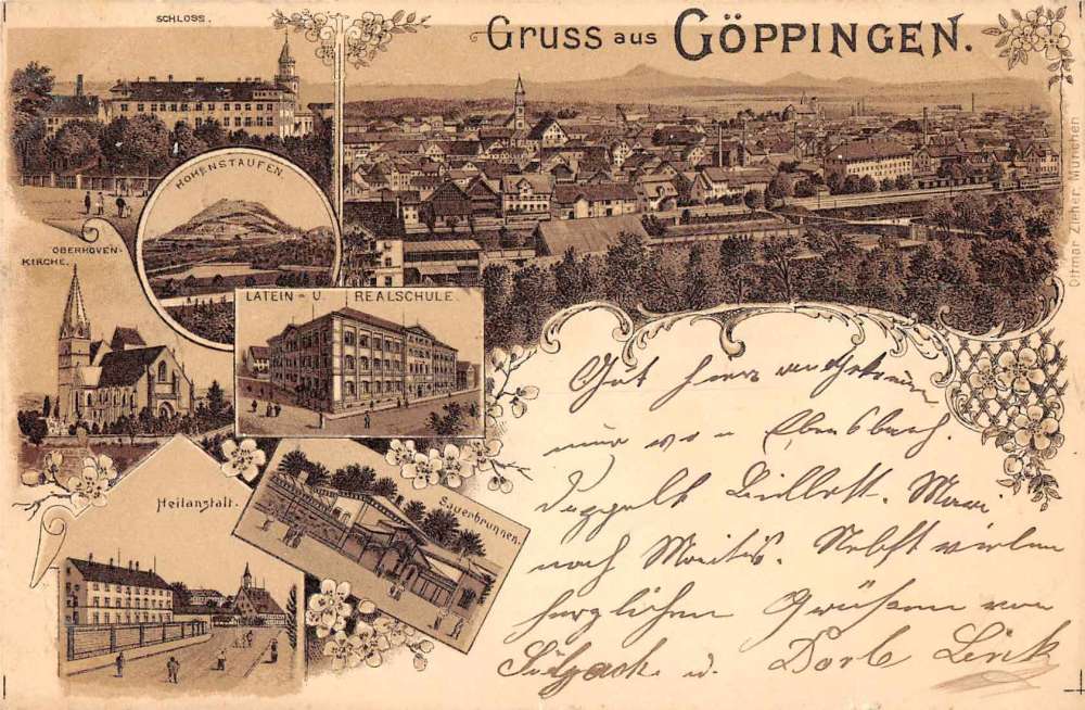 Goppingen Germany Birds Eye View Multiview Gruss aus Postcard