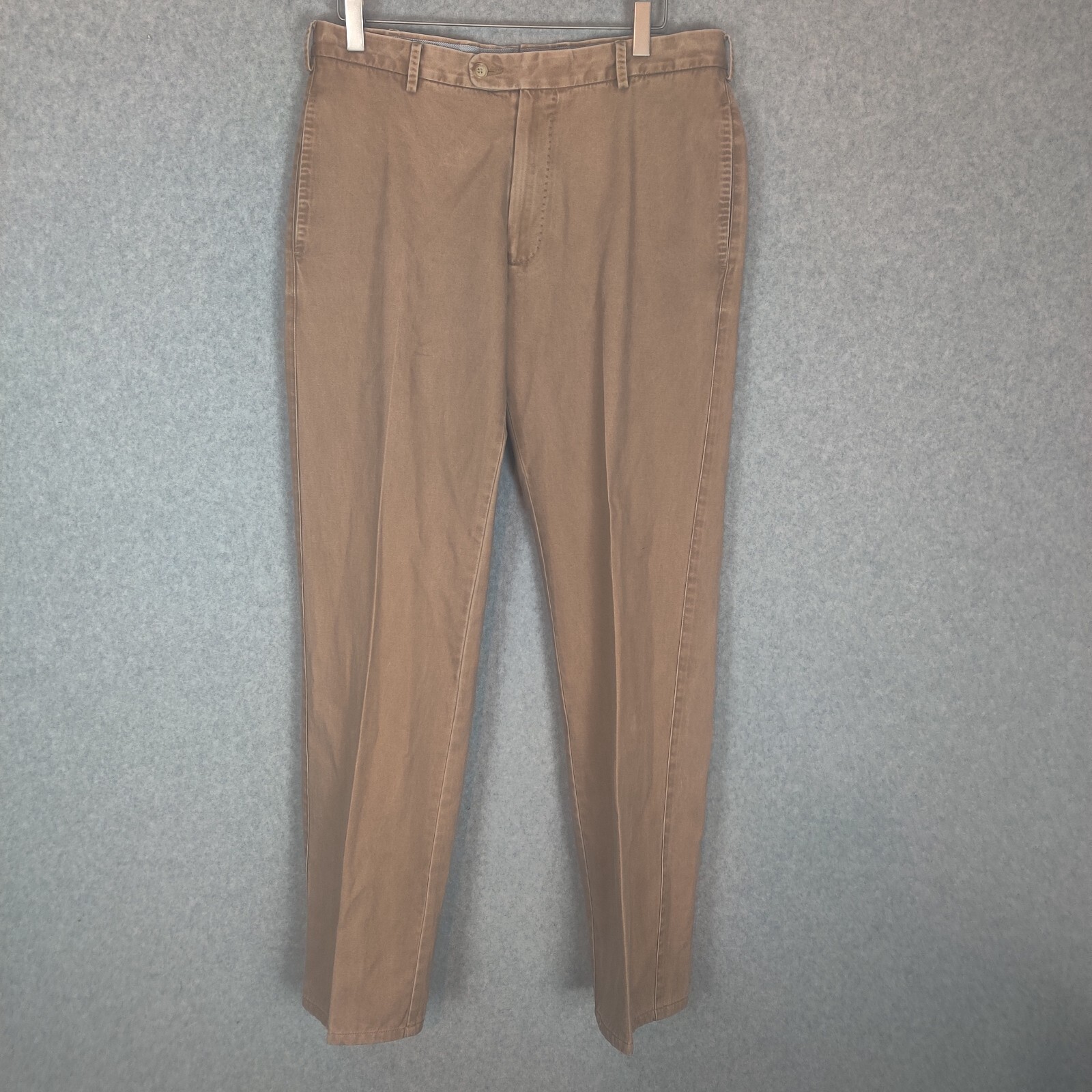 Peter Millar Pants Men 32 Solid Beige Flat Front … - image 1