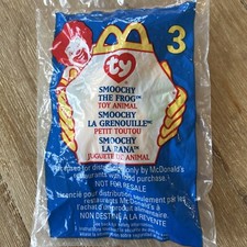 1999 McDonalds TY Teenie Beanie Baby Smoochy The Frog 3 New Sealed