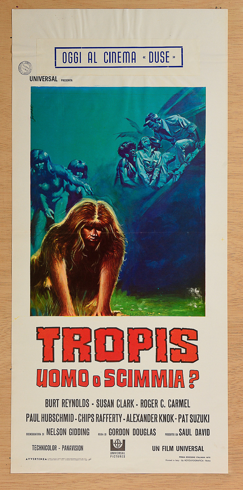 Locandina originale film Tropis - Uomo o scimmia? (1970) - Regia di Gordon Douglas