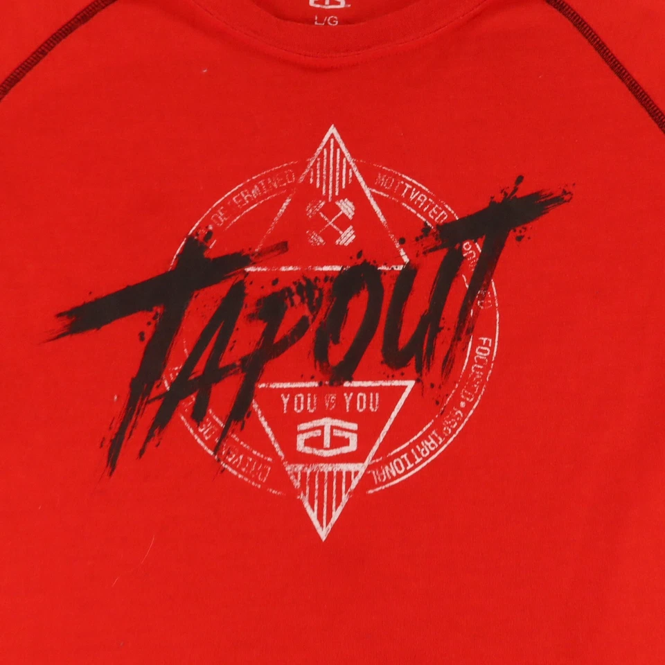 Camisa Tapout Para Hombre L Roja Manga Corta Logo Gimnasio Entrenamiento Informal Foto 2 de 4