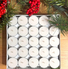 Christmas Halloween Tea Light candles gift Bulk Pack White Unscented tealight