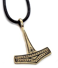 Viking Thor's Hammer Pendant (Small Romersdal Bronze Metalwork Style)