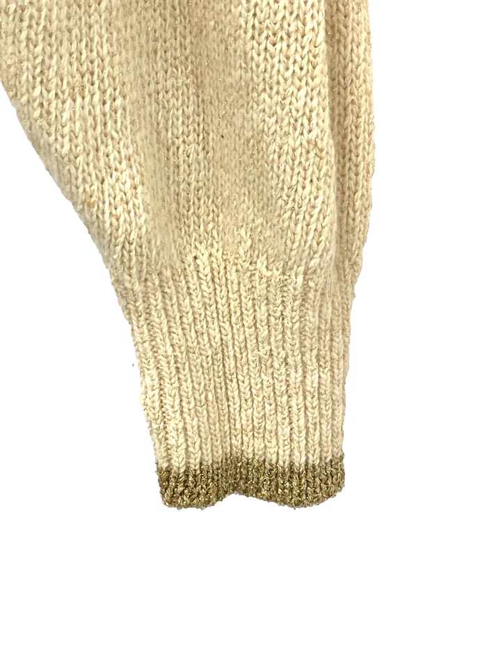 Vintage Vanna White R&K Originals Sweater Knit Blouson Dress Size M Champagne - Imagem 4 de 4