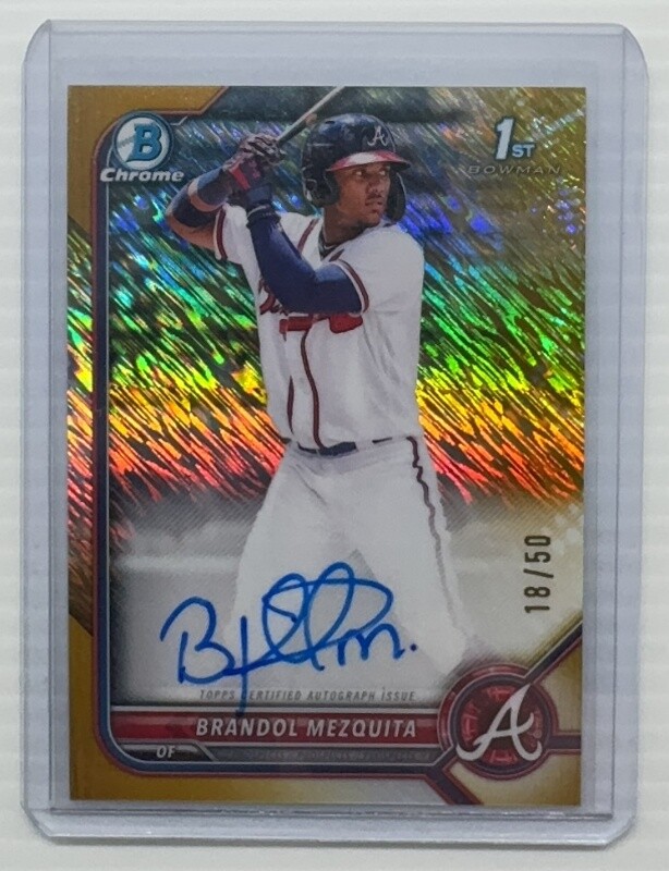 2022 Bowman Chrome Brandol Mezquita Gold Shimmer Refractor 1st Auto #18/50