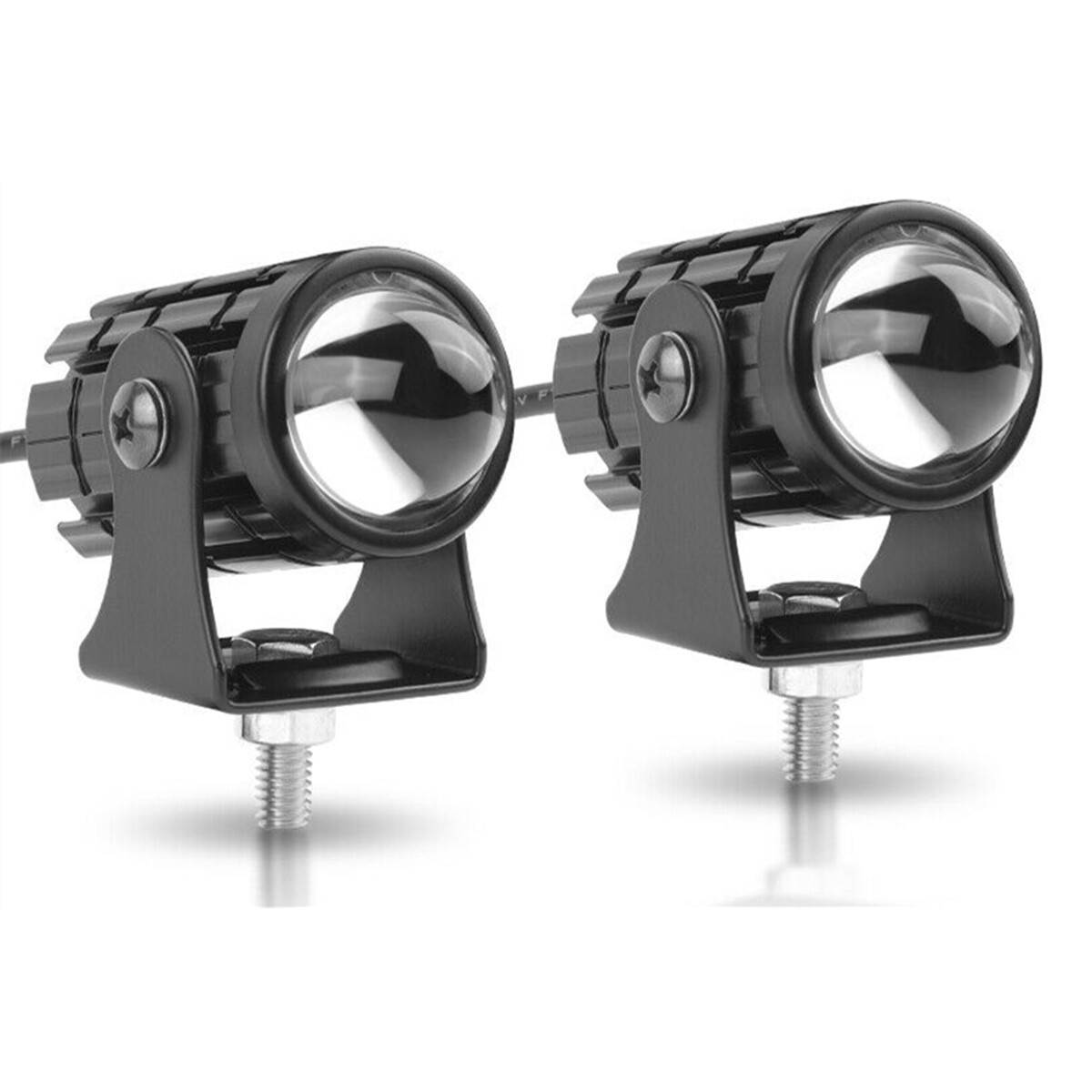 2x Spotlight Headlight Auxiliary Driving Fog Lamp Dual Color For Motorcycle ATV