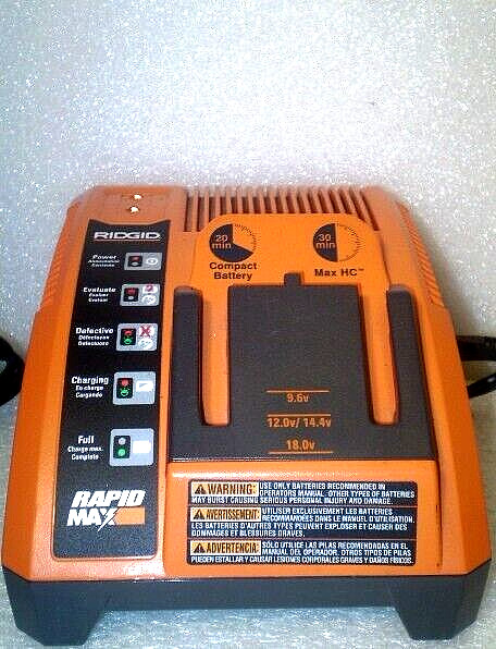 Ridgid 140276003 Rapid Max 9.6V-18V Battery Charger Genuine OEM Orange!!