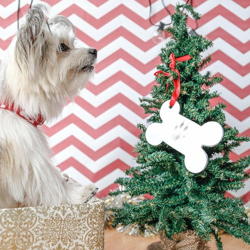 Memory Pet Paw Print Keepsake Air Dry Clay Ornament Kit for Dog Cat Christmas - 第 8/12 張圖片